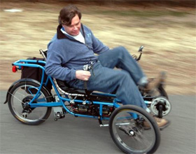 Josh rides trike